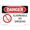 Signmission OSHA Danger Sign, Flammable No Smoking, 10in X 7in Rigid Plastic, 7" W, 10" L, Landscape OS-DS-P-710-L-1824 - alternate 1
